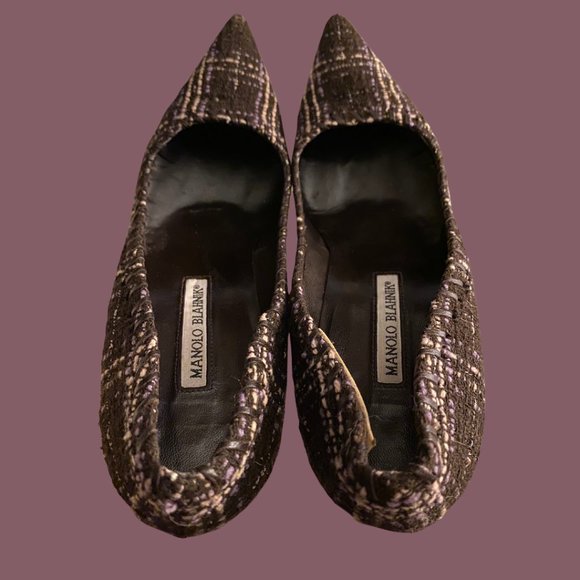 Manolo Blahnik C Verila Tweed with Kid Whipstitch - Size 40EU/10US - Picture 3 of 8